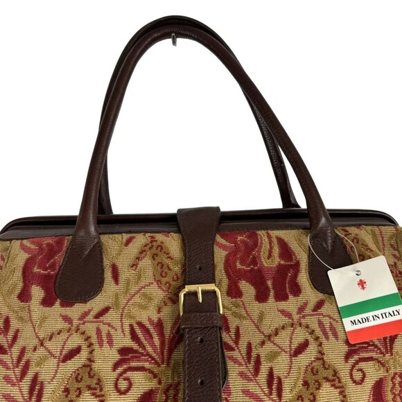Neiman Marcus Womens Doctor Bag Vintage Italian Tapestry Vintage Bag NWT - Picture 4 of 12